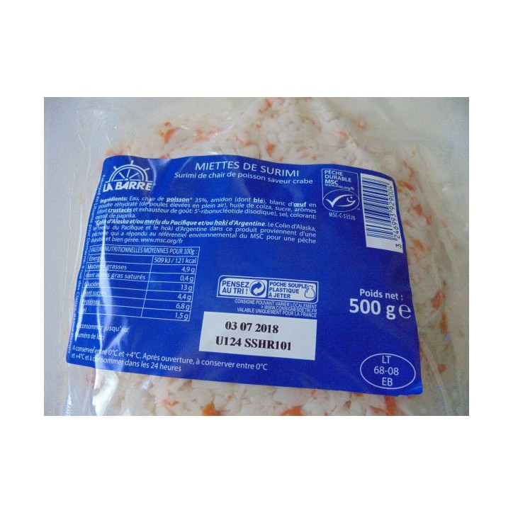 MIETTES DE SURIMI 500 GRS 