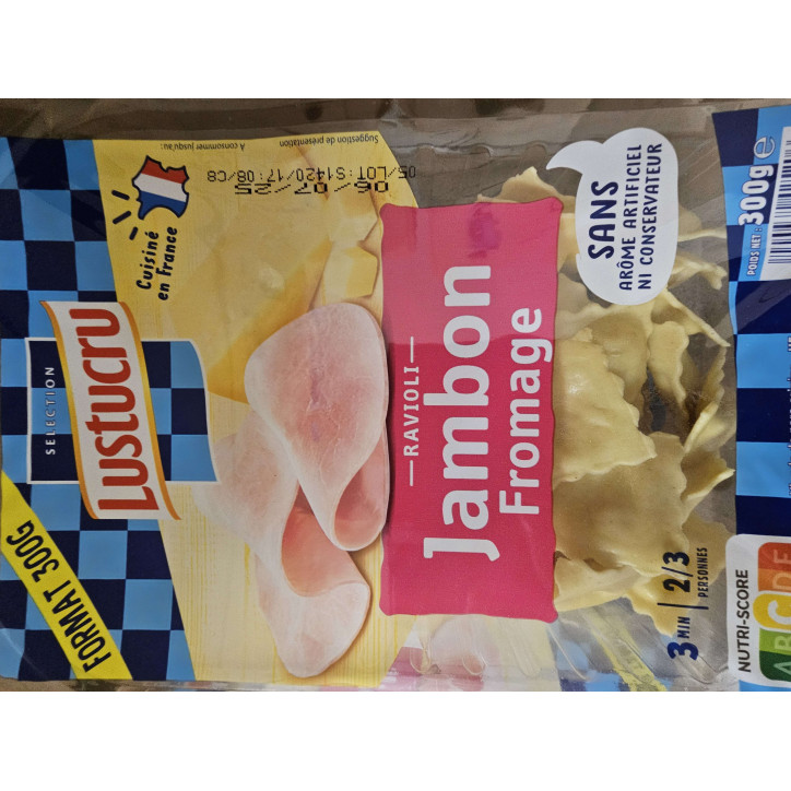 RAVIOLI JAMBON EMMENTAL LUSTUCRU 300 GR