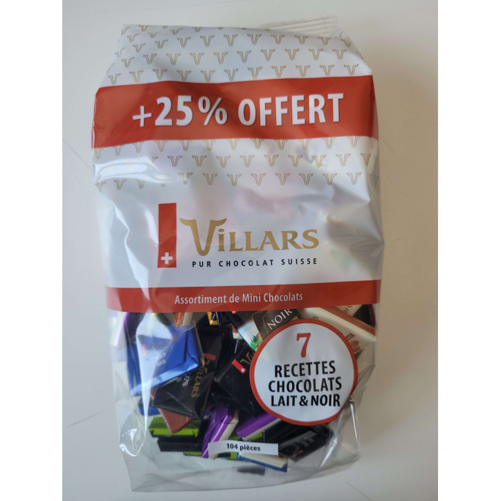 ASSORTIMENT MINI CHOCOLATS VILLARS 625G