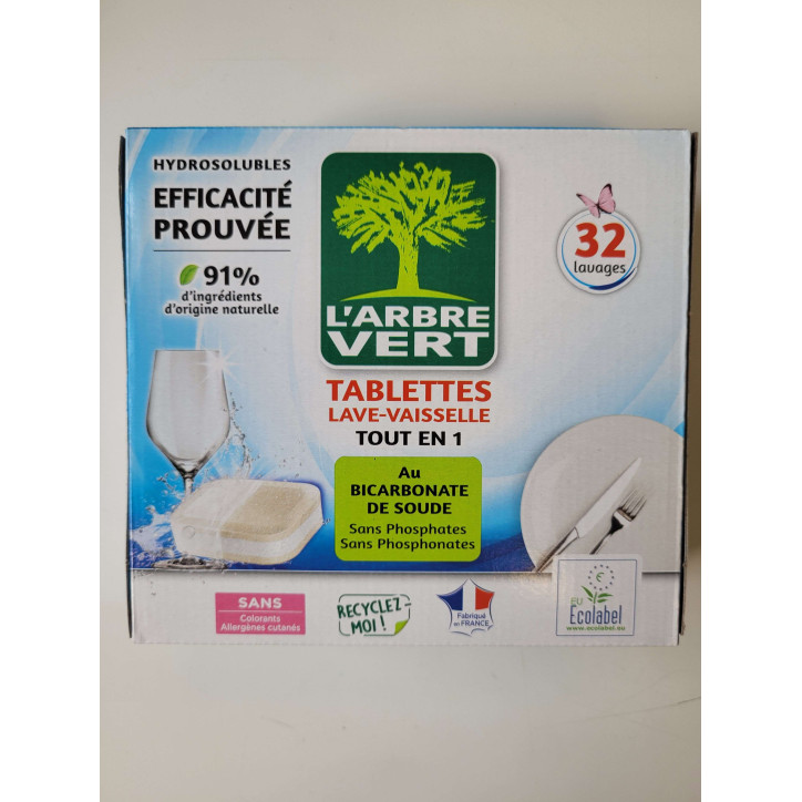 32 TABLETTES LAVE VAISSELLE ARBRE VERT 584G