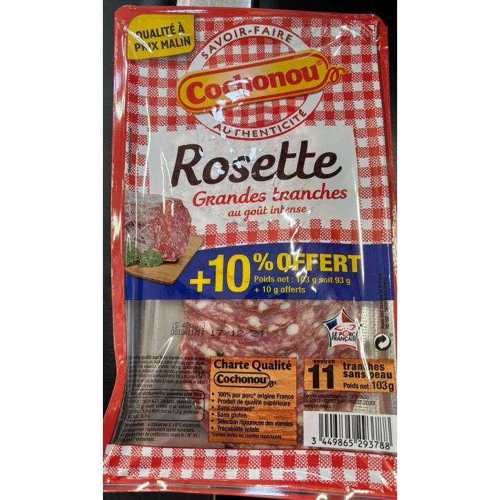 ROSETTE COCHONOU +10 % 103 GRS 