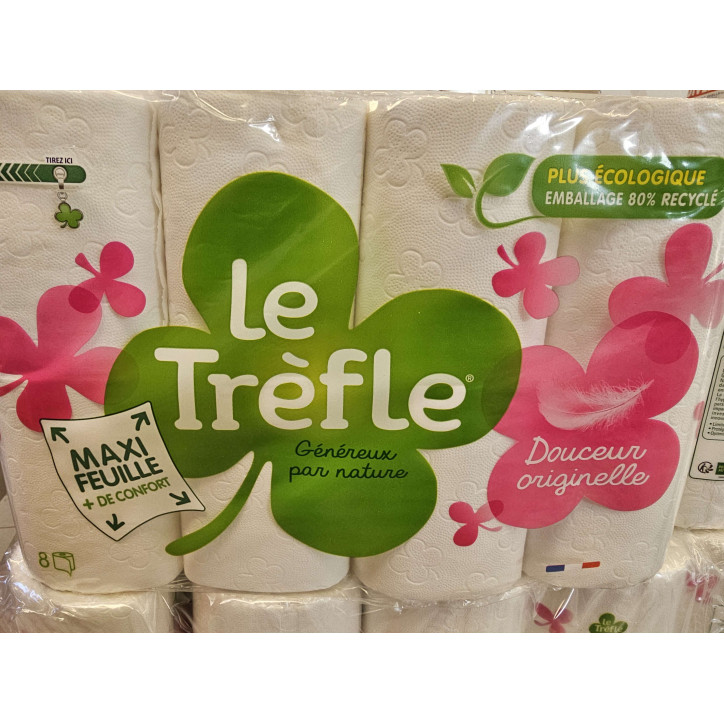 PAPIER TOILETTE LE TREFLE X8