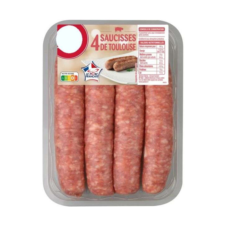 SAUCISSE TOULOUSE X 4 400GRS