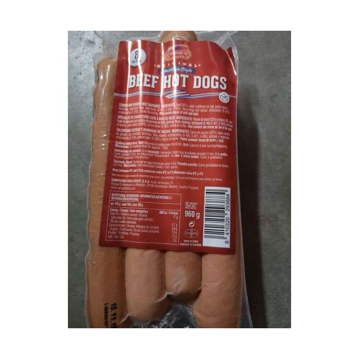 SAUCISSE DE BOEUF 960 GRS 