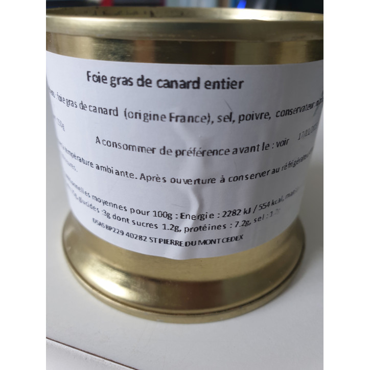 FOIE GRAS DE CANARD ENTIER 150G